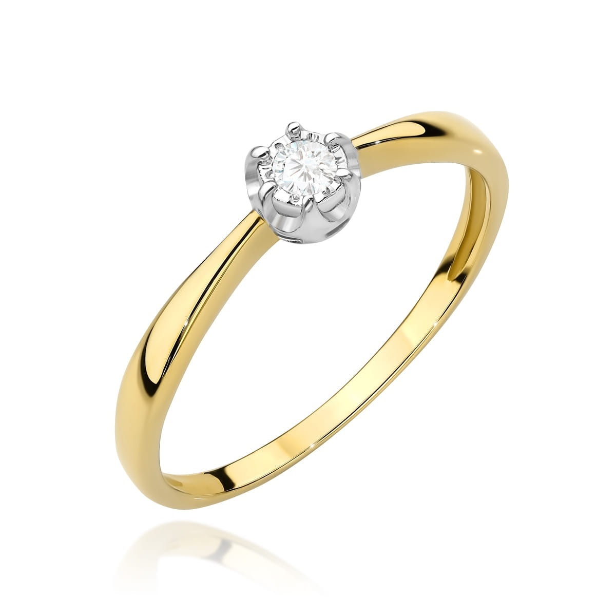 Inel Aur 14K cu Diamant Natural 0.06 ct