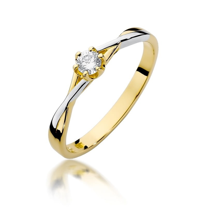 Inel Aur 9K cu Diamant Natural 0.12 ct