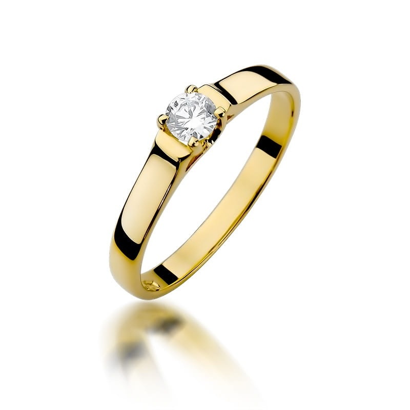 Inel Aur 9K cu Diamant Natural 0.18 ct