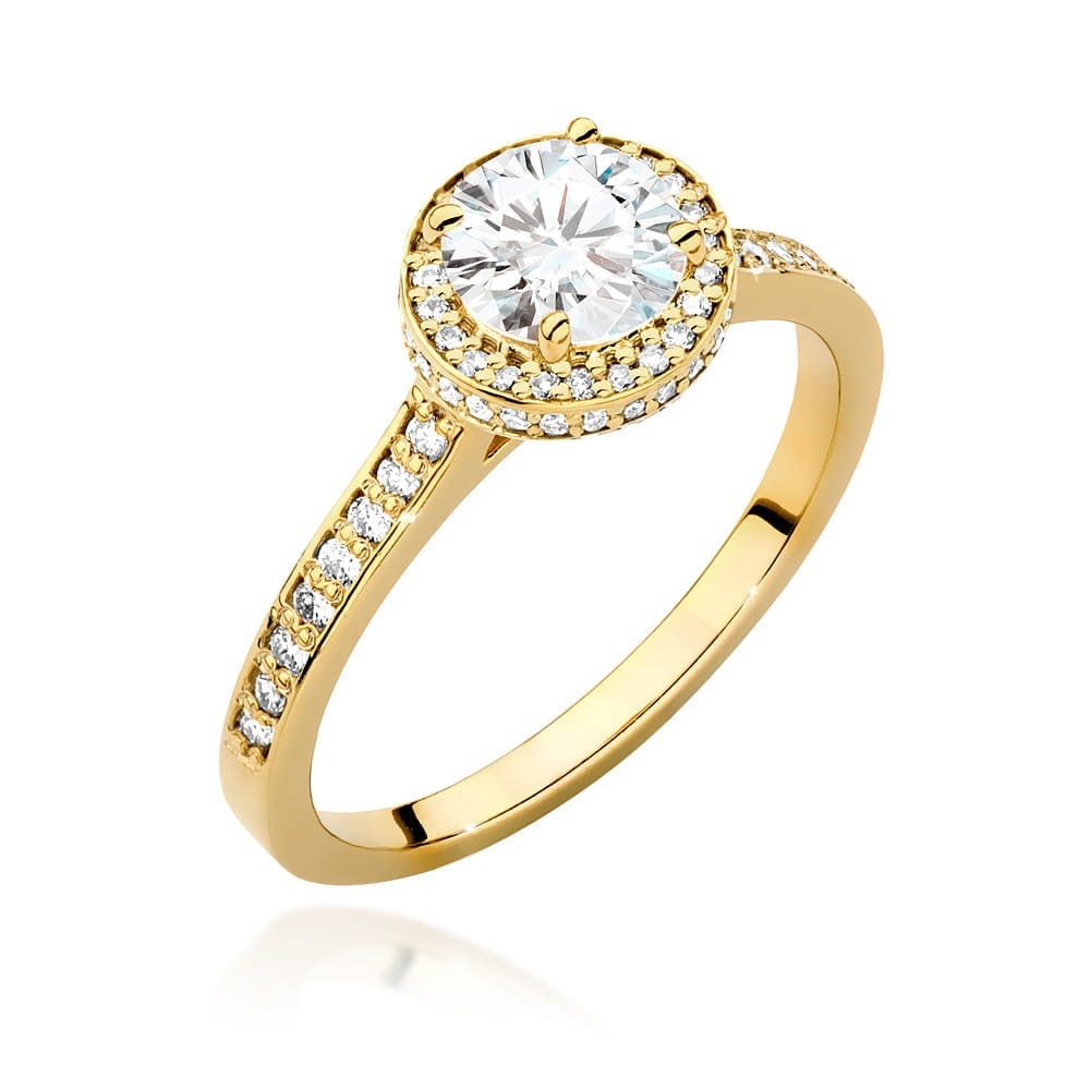 Inel Aur 9K cu Diamante Naturale 1.08 ct