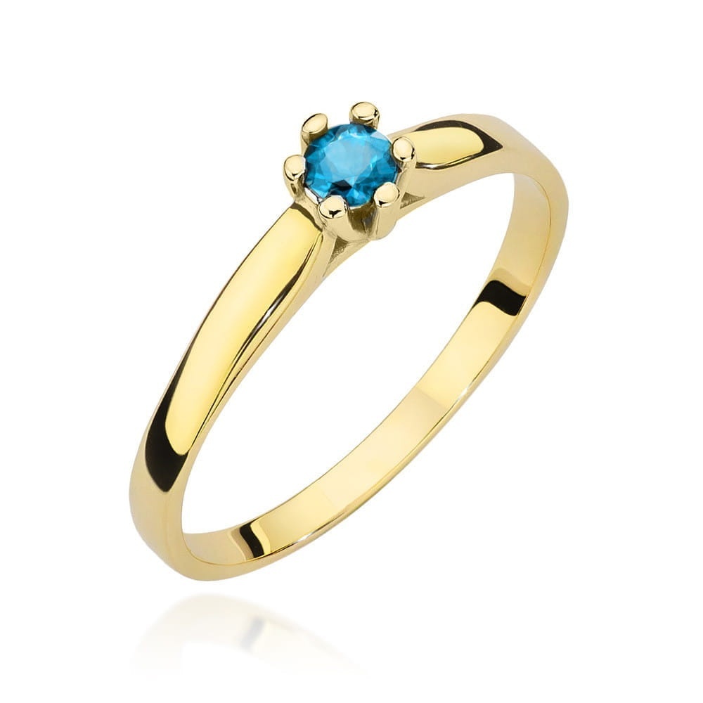 Inel Aur 9K cu Topaz Swiss 0.15 ct