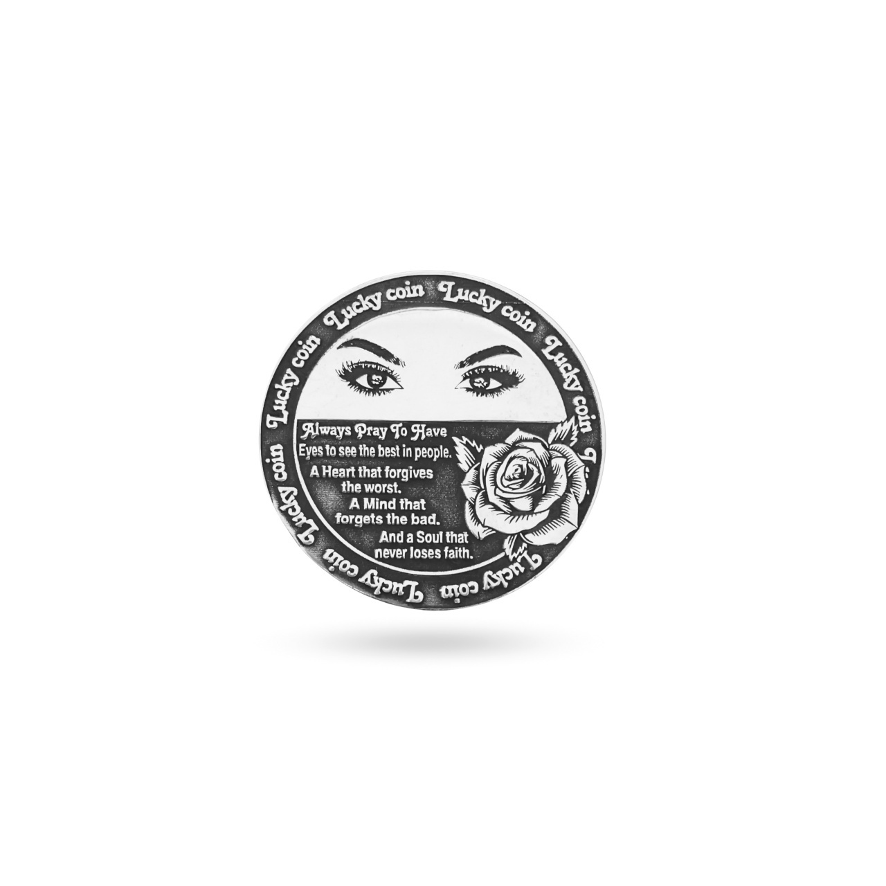 Moneda Arabian Luck din Argint 3cm - gravura 3D Fata&Verso in Ambalaj Autosigilant