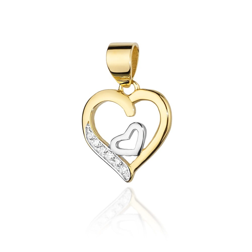 Pandantiv Aur 14K cu Diamante Naturale 0.05 ct
