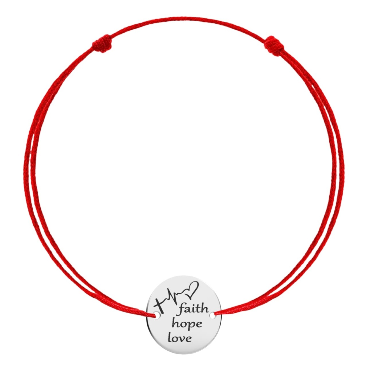 Brățară Faith Hope Love cu Snur si Banut din Argint 925