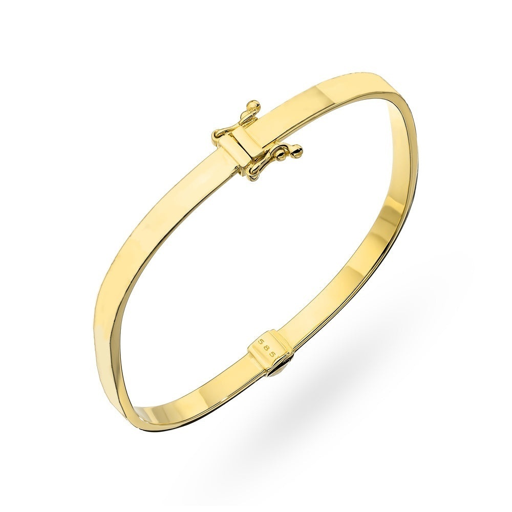 Brățară Fixă Din Aur 14K Dreptunghiulară Netedă