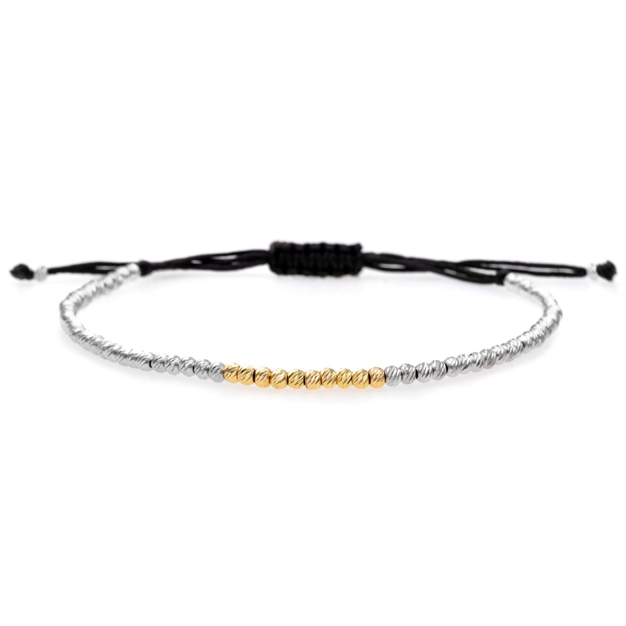 Bratara Line Silver&Gold cu bile din aur si argint
