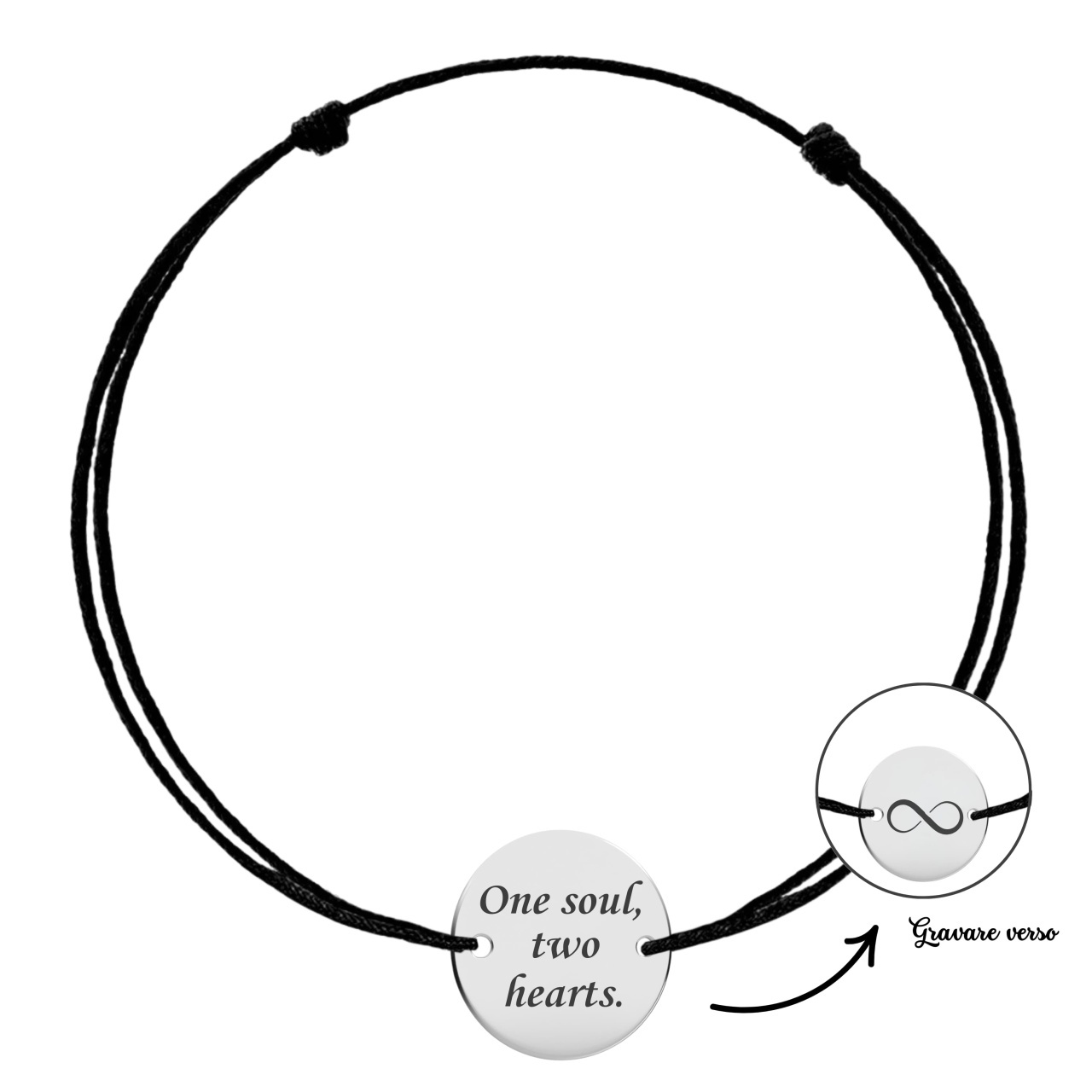 Brățară One Soul Two Hearts cu Banut din Argint 925