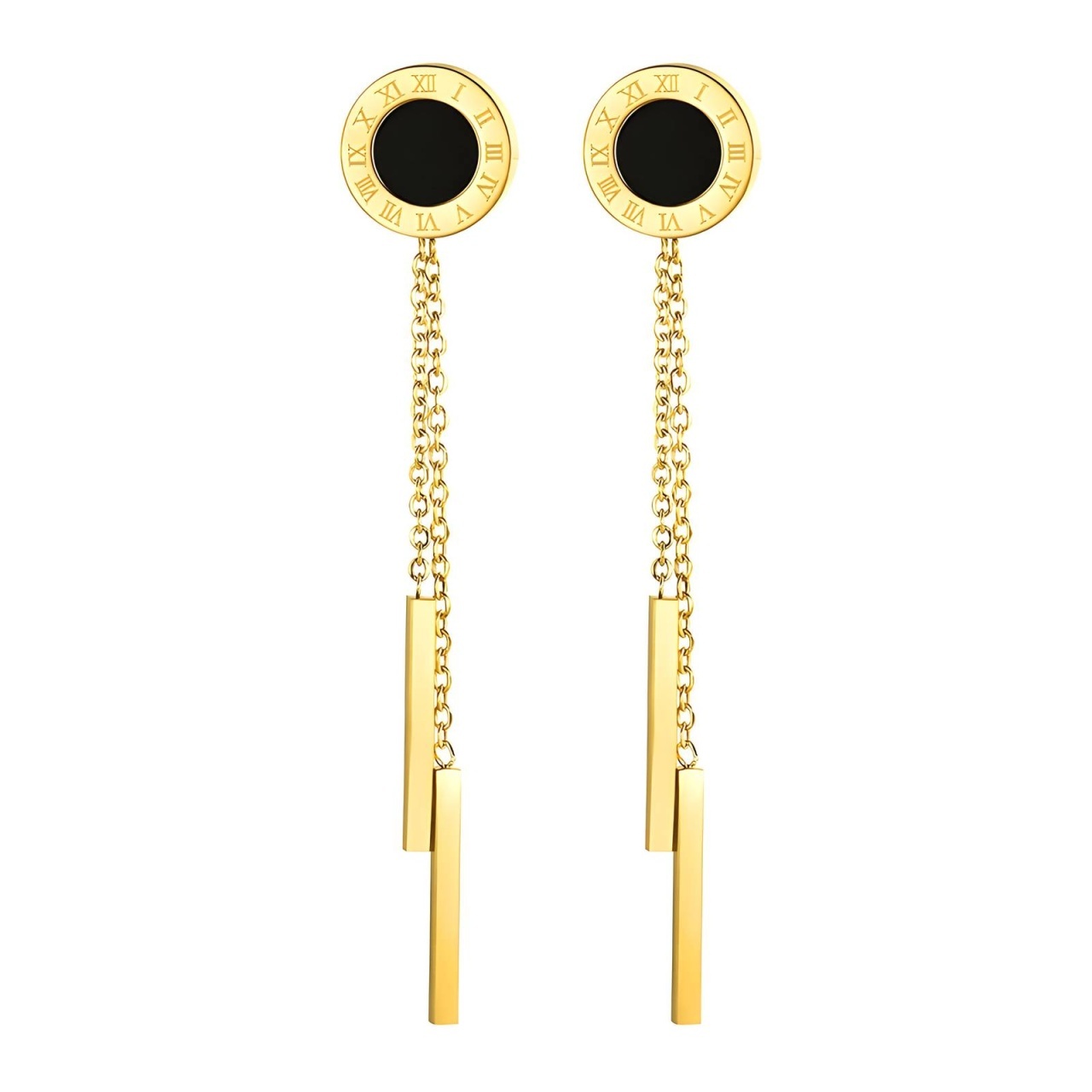 Cercei Timeless cu lantisor din Inox placati cu AUR 18K