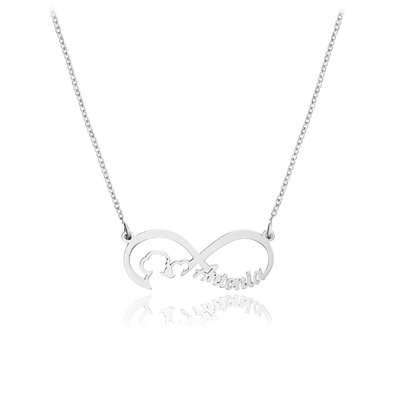 Colier din argint personalizabil cu nume la alegere - Mom&Baby Infinite Love