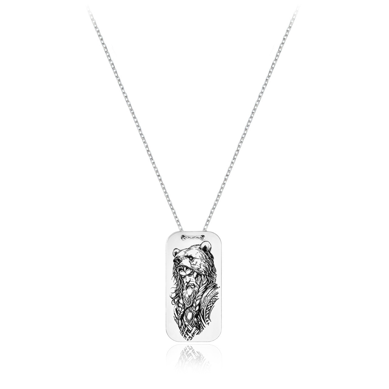 Colier Thw Caveman din argint 925 cu placuta personalizabila