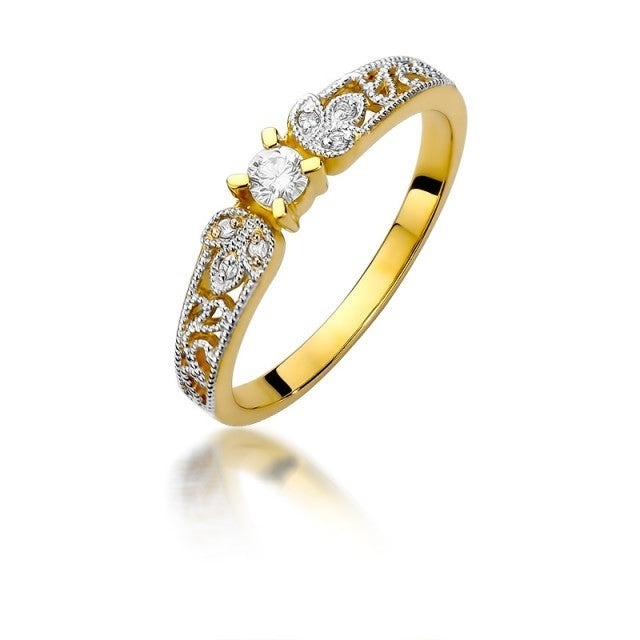 Inel Aur 14K cu Diamante Naturale 0.13 ct