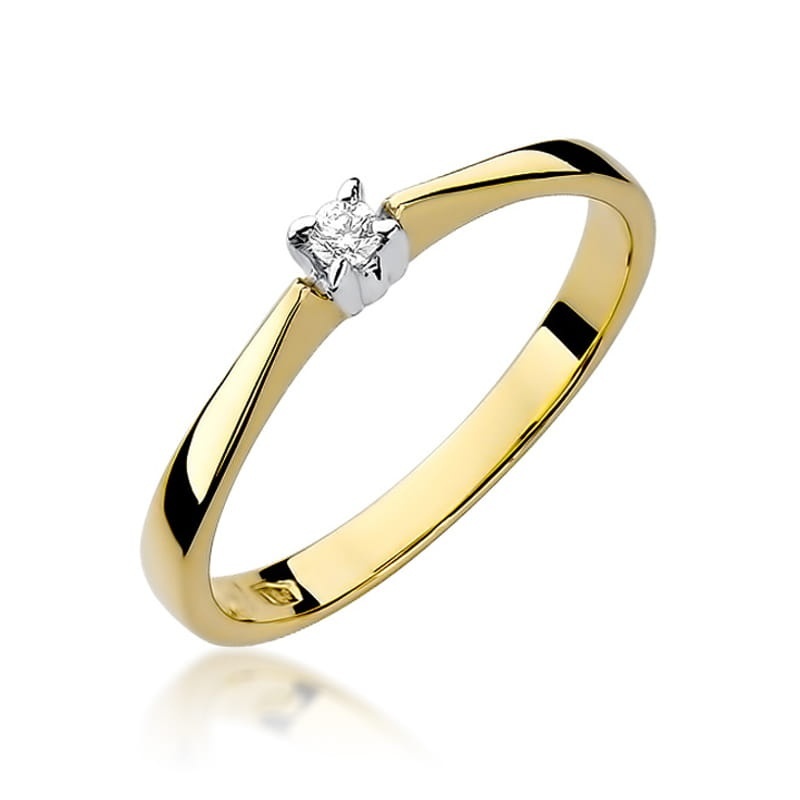 Inel Aur 9K cu Diamant Natural 0.03 ct