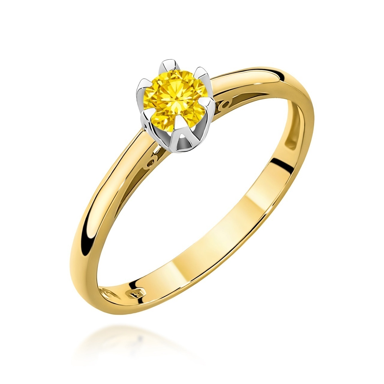 Inel Aur 9K cu Diamant Natural 0.15 ct