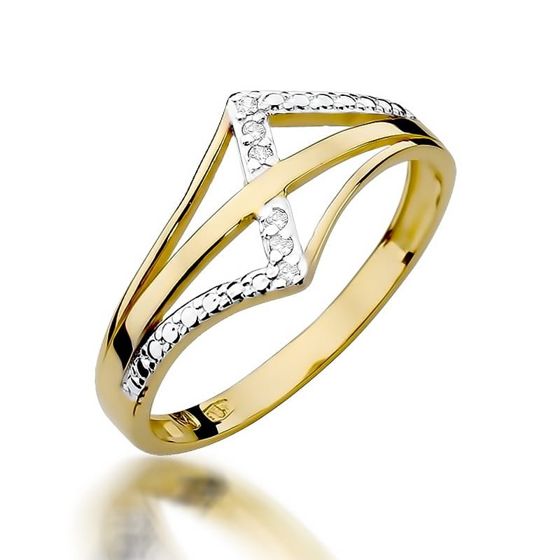 Inel Aur 9K cu Diamante Naturale 0.03 ct