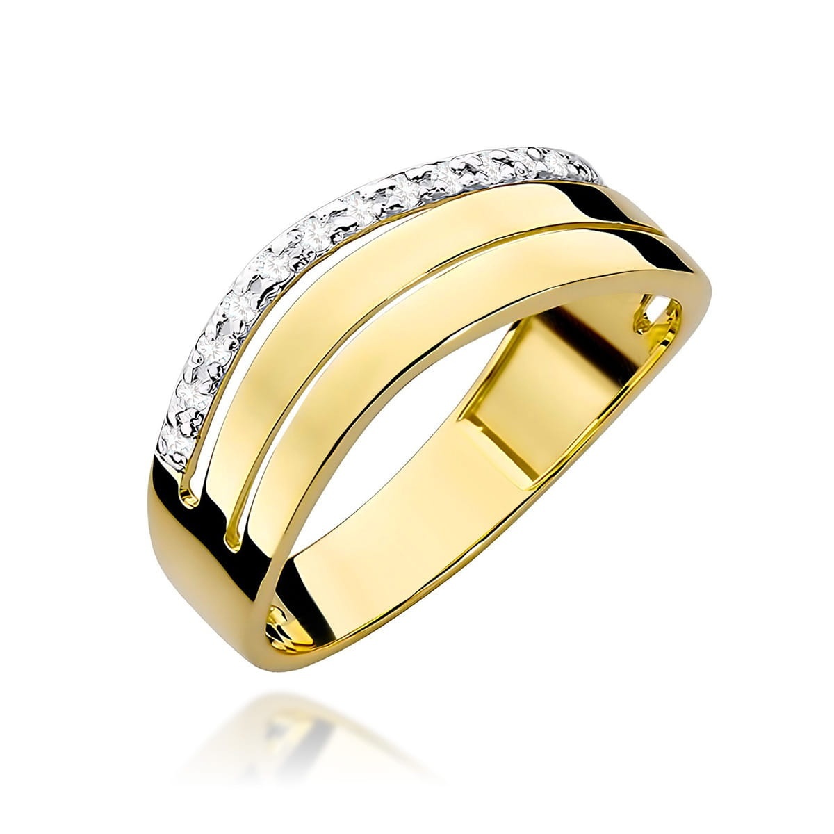 Inel Aur 9K cu Diamante Naturale 0.09 ct