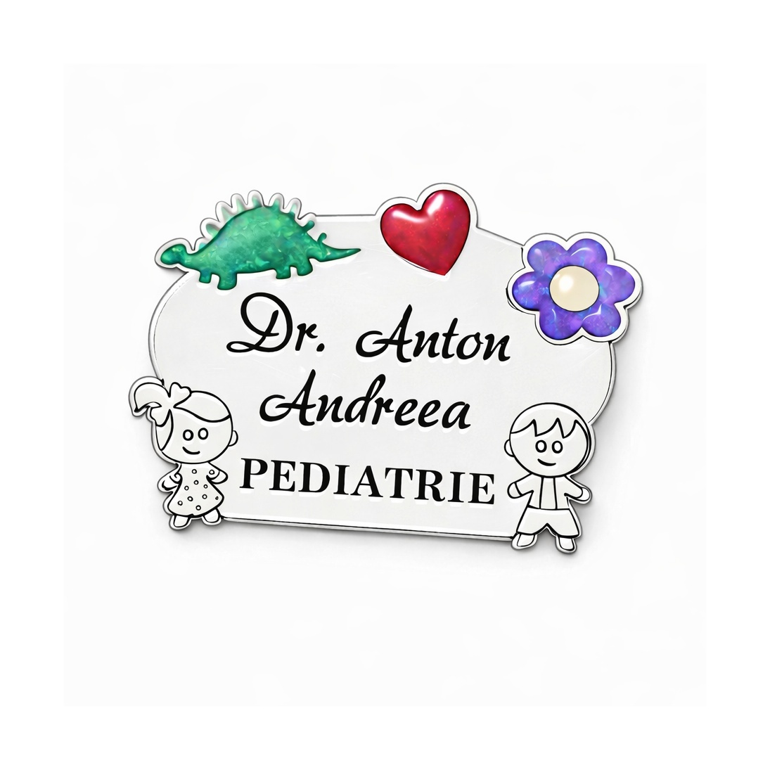 Insignă din Argint 925 personalizată pentru medic pediatru