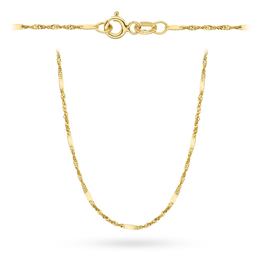 Lanț de Aur 14K - țesătură Singapore 42 cm
