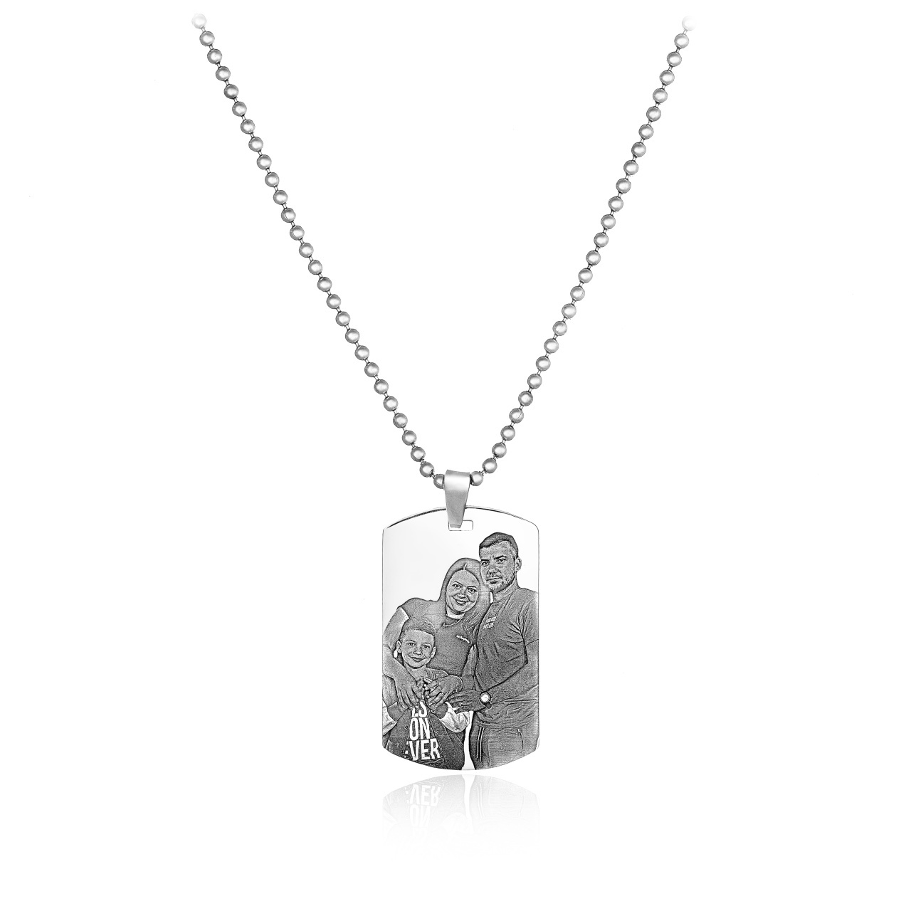 Lantisor Army cu placuta din argint 925 personalizata prin fotogravura