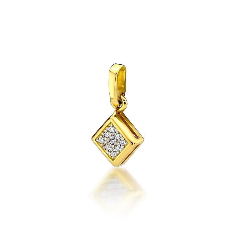 Pandantiv Aur 14K cu Diamante Naturale 0.04 ct