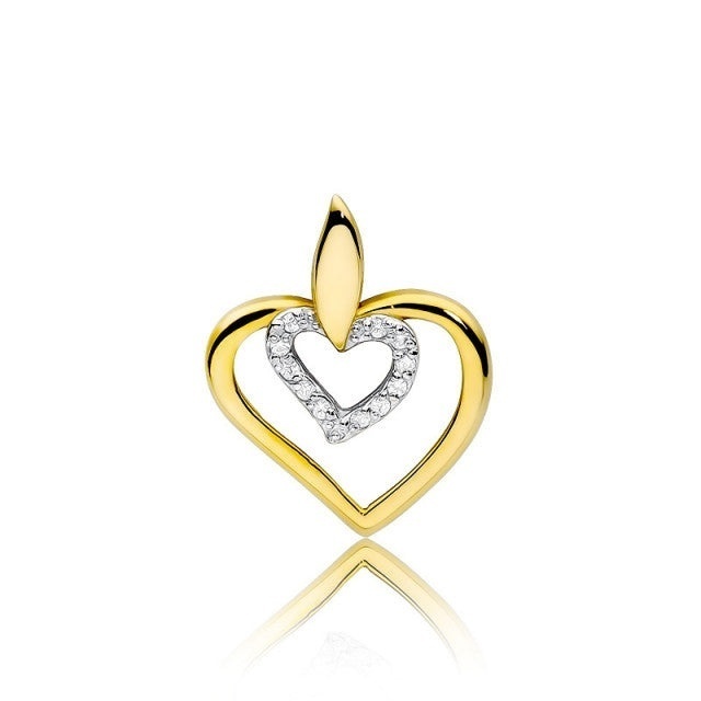 Pandantiv Aur 14K cu Diamante Naturale 0.06 ct