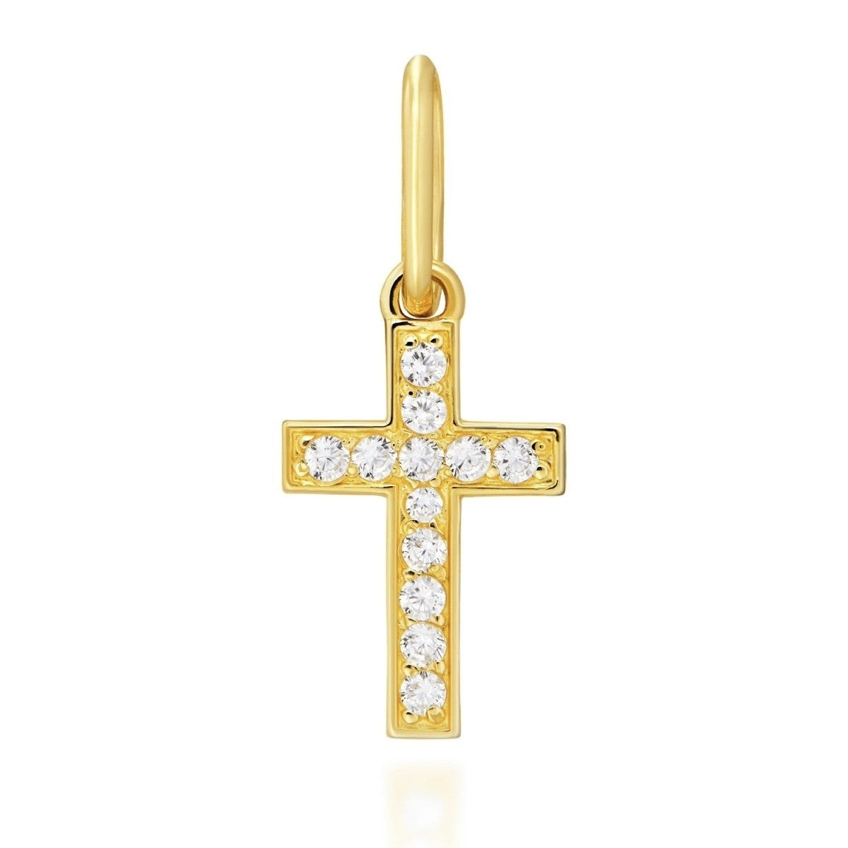 Pandantiv Cruciuliță Aur 8K cu Zirconiu - Eleganță Divină