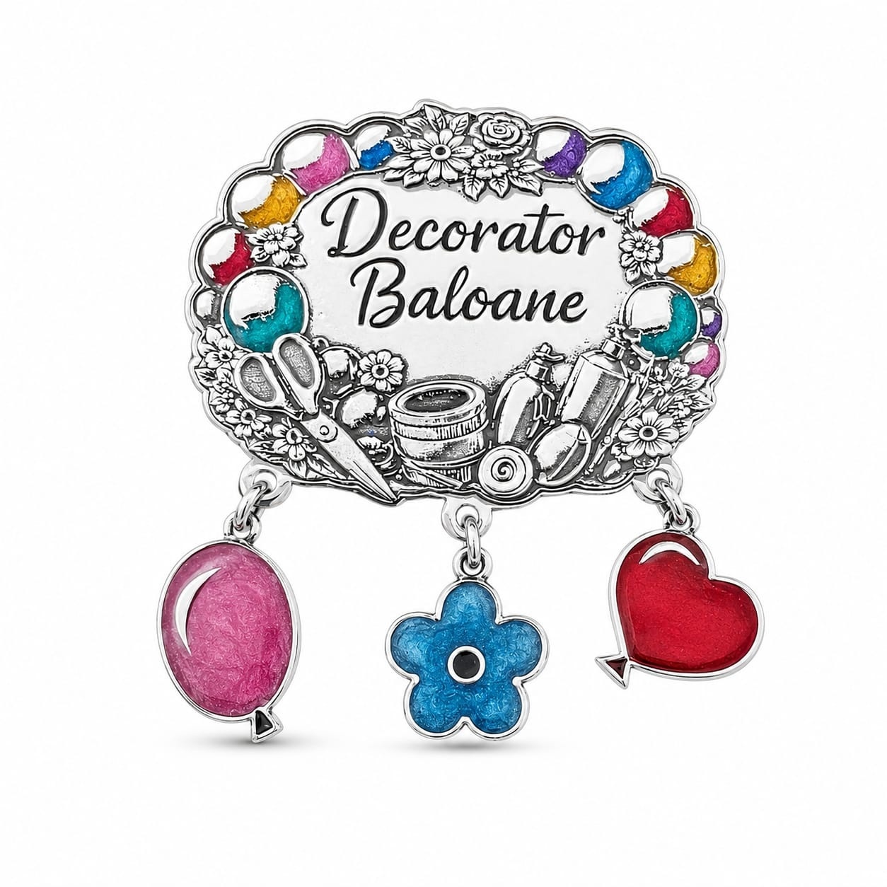 Pin personalizat din Argint 925 - Decorator Baloane