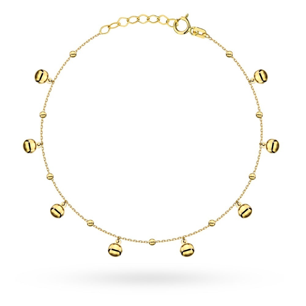 Brățară Aur 14K cu Bile Netede – Eleganță Rotundă