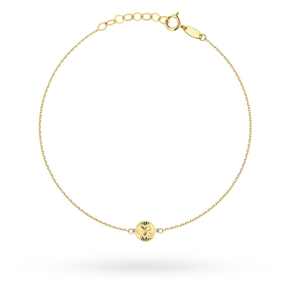 Brățară Aur 14K cu Inimi Împletite în Cerc Diamantat
