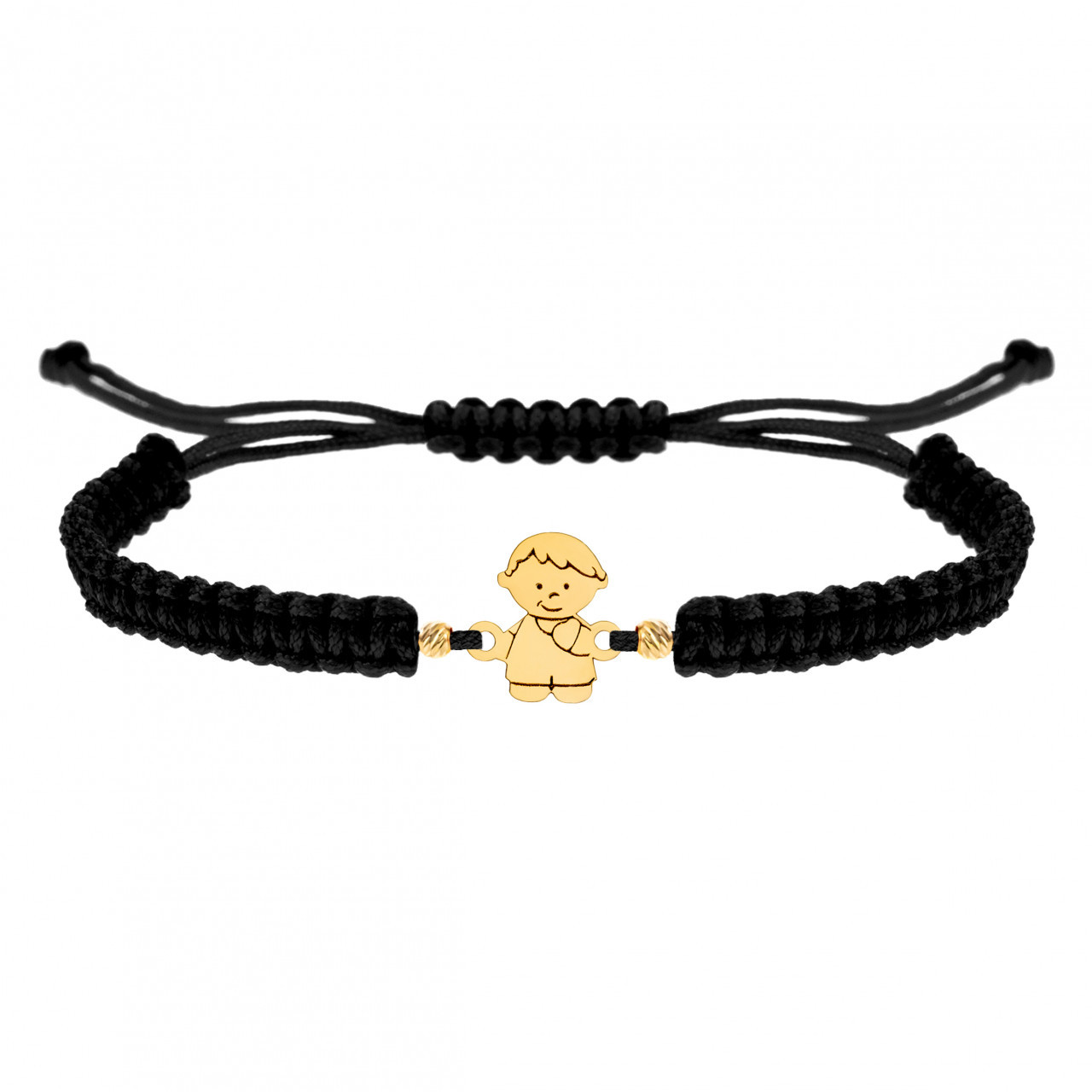 Bratara cu snur si fetita din aur 14k