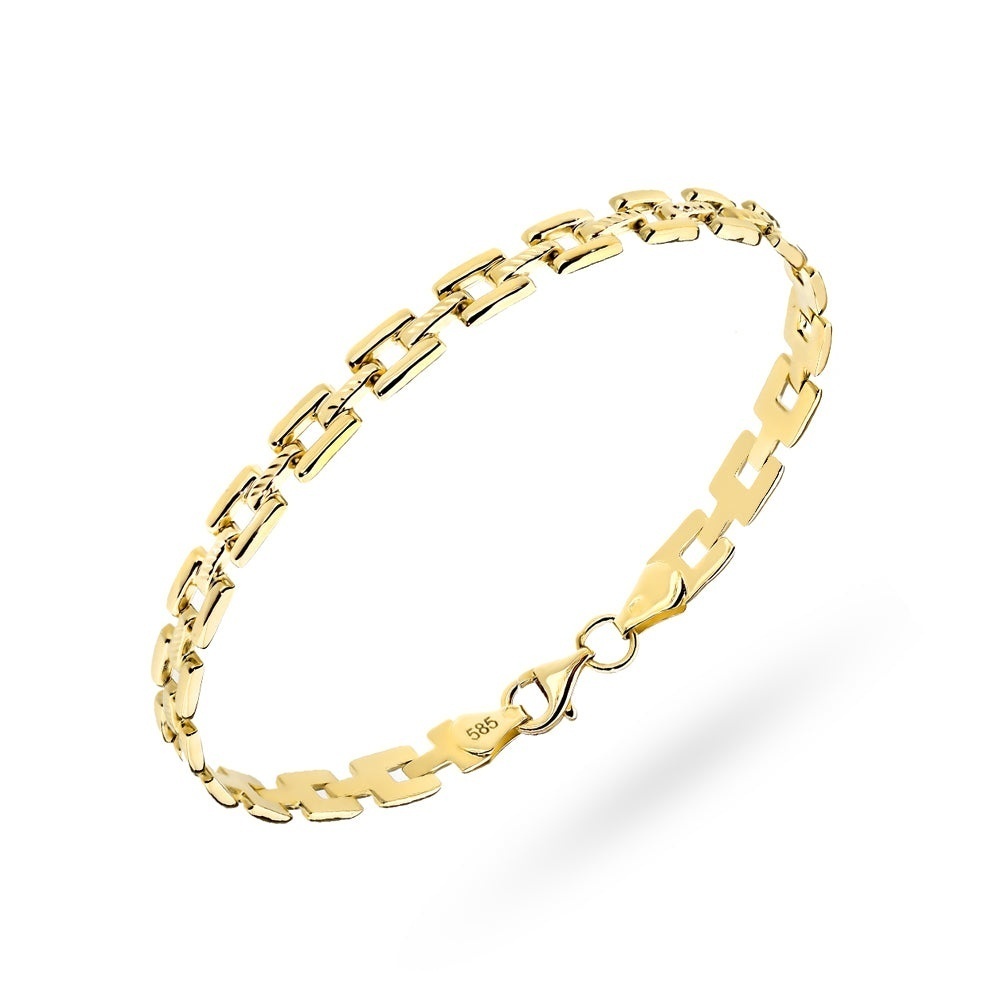 Brățară Din Aur 14K Cu Model Regulat Și Elemente Diamantate