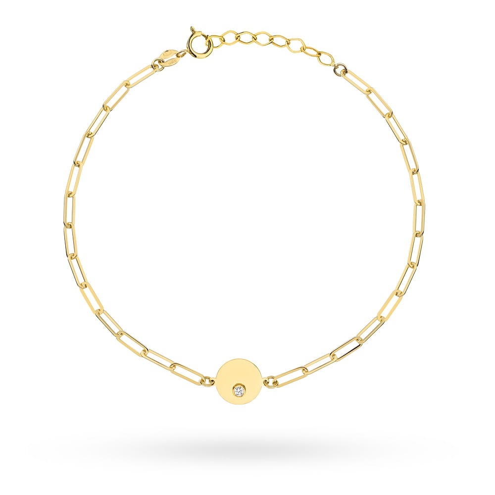 Bratara din aur 14k cu zale si un inel cu zircon