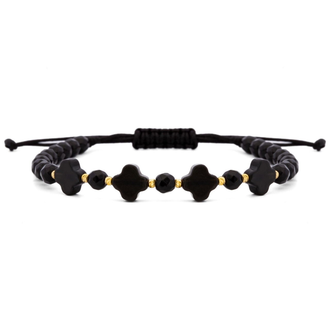 Bratara Onix Cross cu bile din AUR 14K