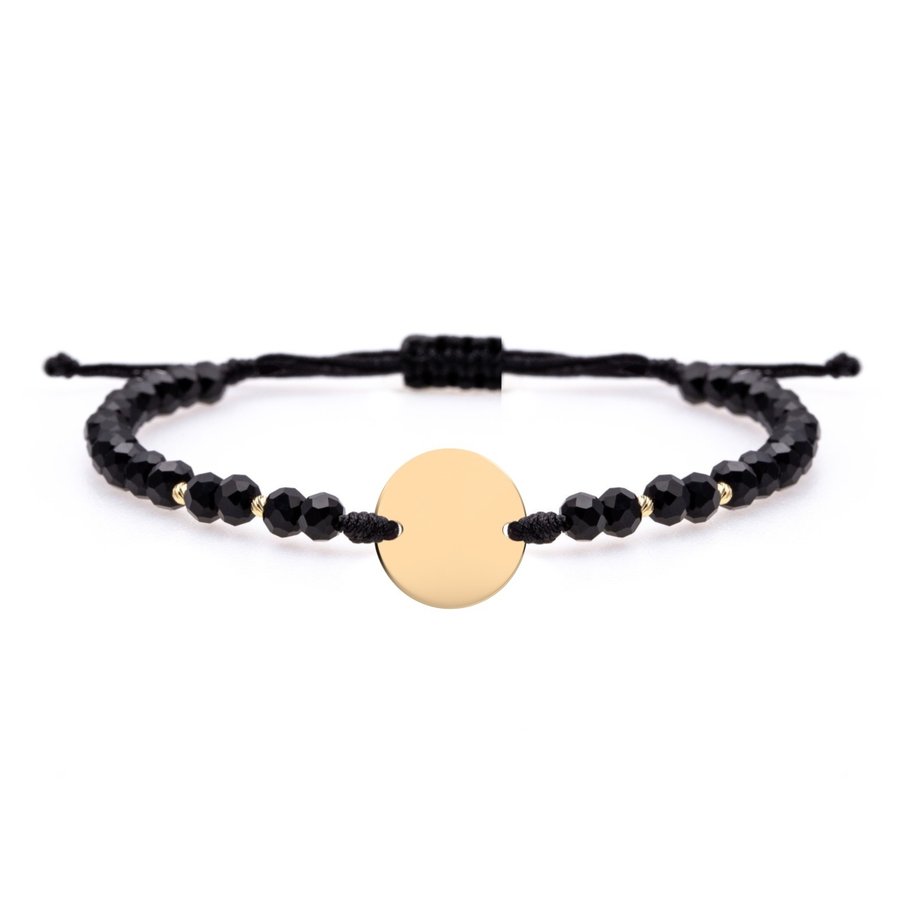 Bratara snur si banut 10mm din aur 14k personalizabil