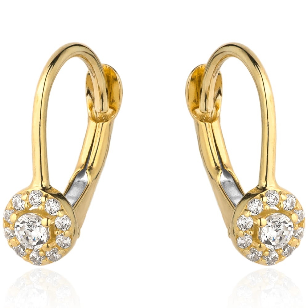 Cercei Aur 14k cu Zirconii Albe
