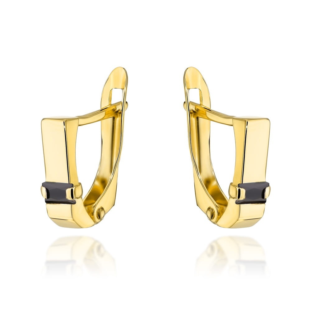Cercei Aur 14k cu Zirconii Negre