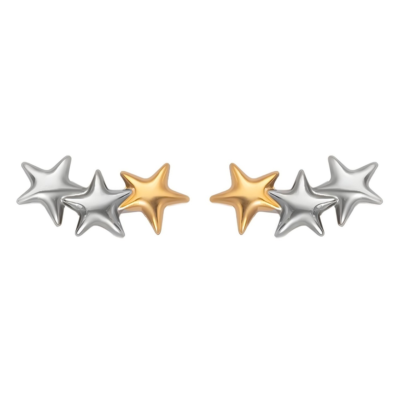 Cercei Multistars din Inox placati cu AUR 18K