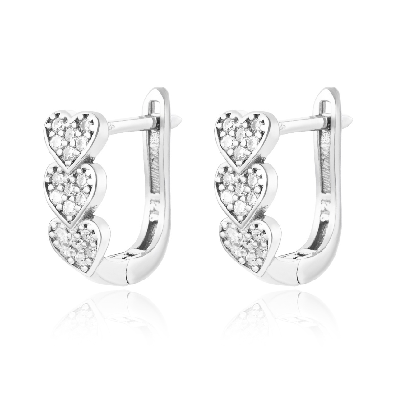 Cercei Triple Hearts din argint 925 2g