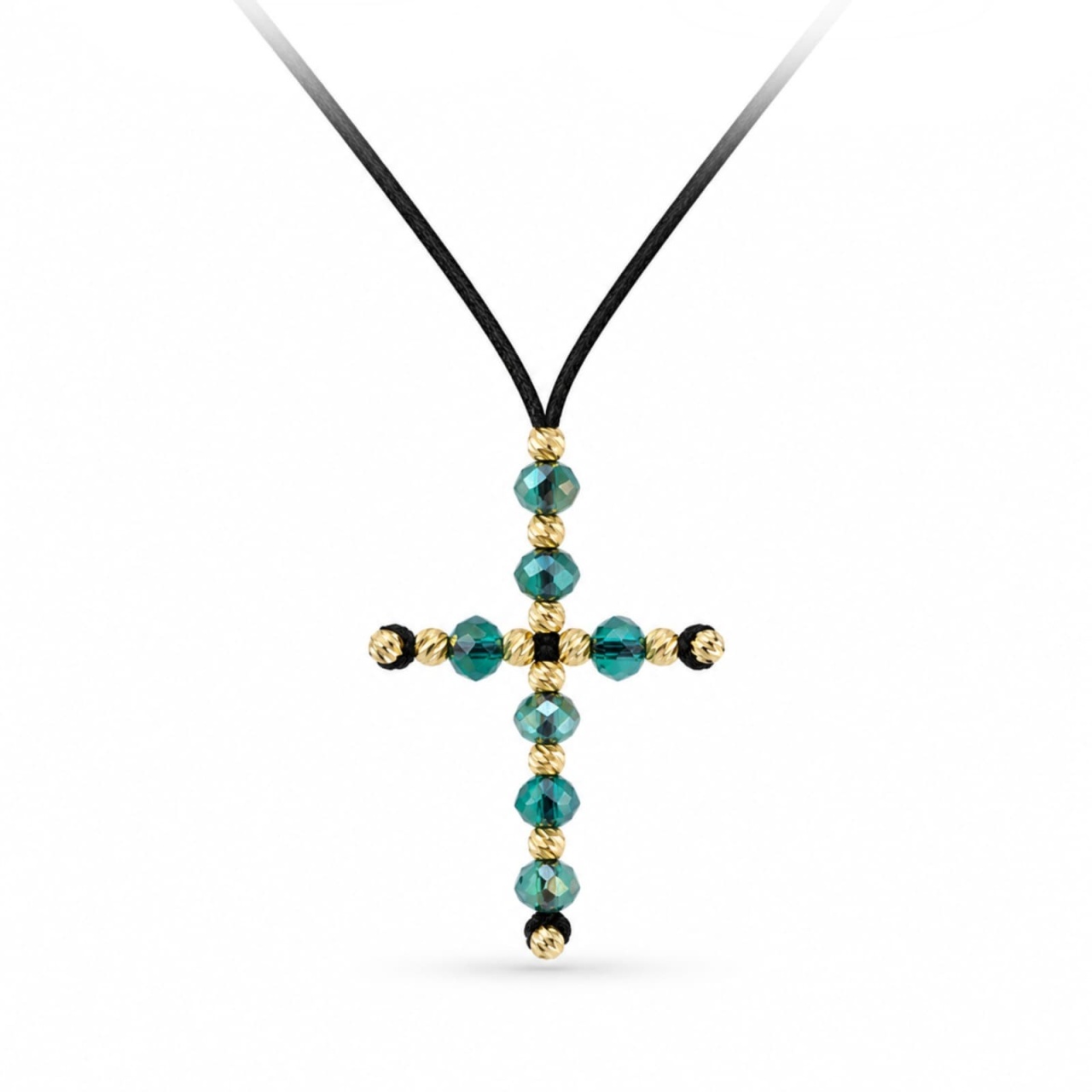 Choker Crystal Turqoise Cross din AUR 14K
