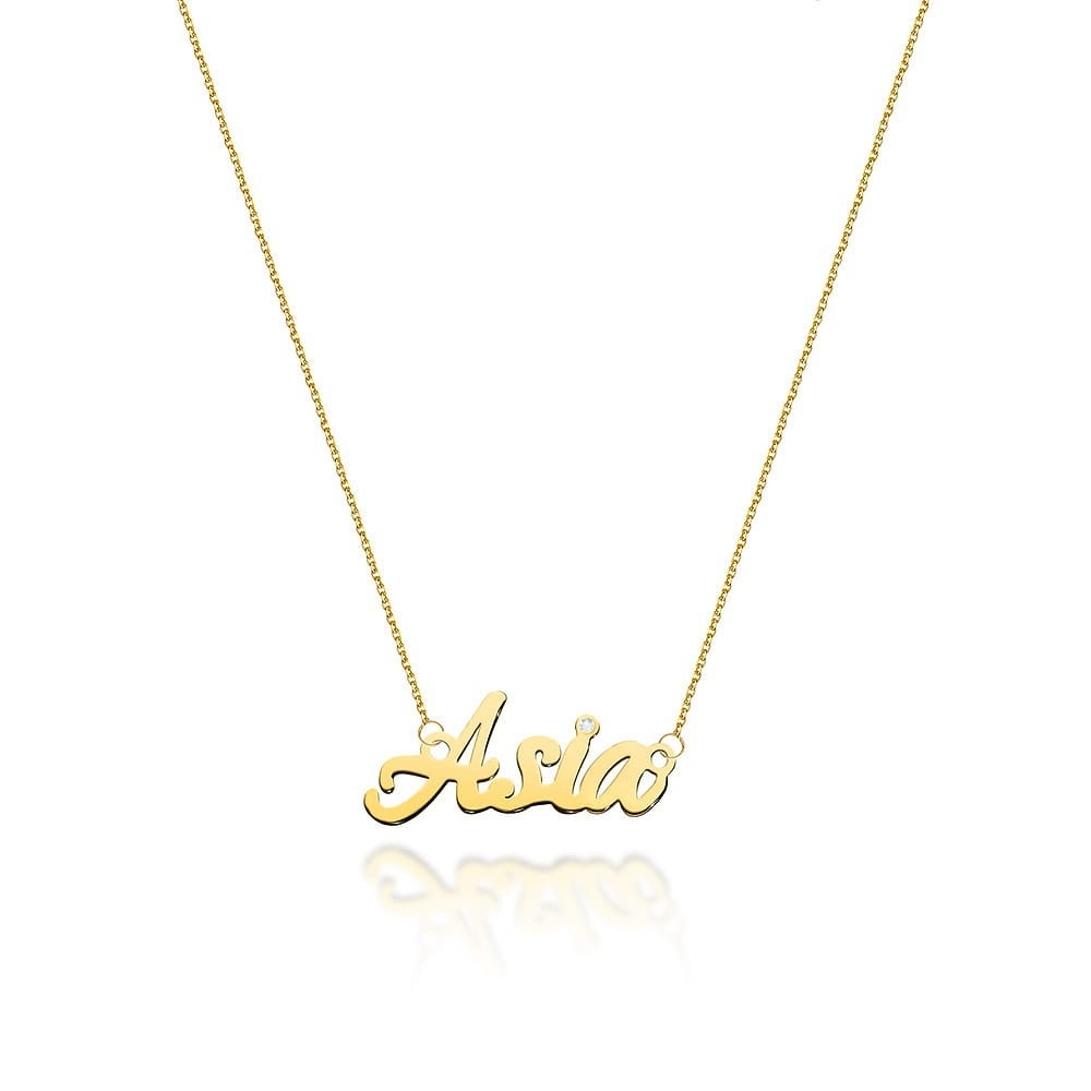 Colier Aur 14K cu Diamant Natural 0.01 ct