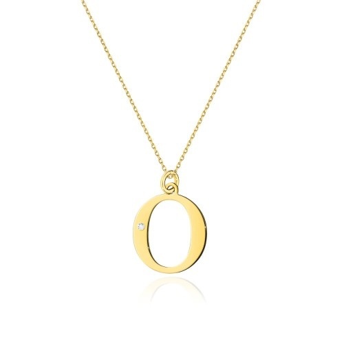 Colier Aur 14K cu Diamant Natural 0.01 ct