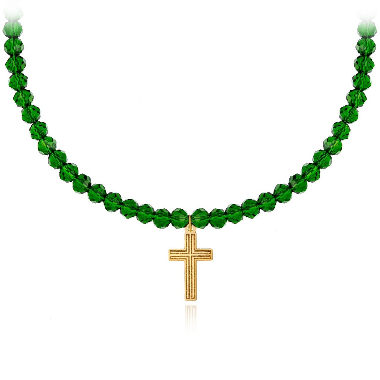 Colier cu cristale Cross Edition cu cruciulita din aur 14k