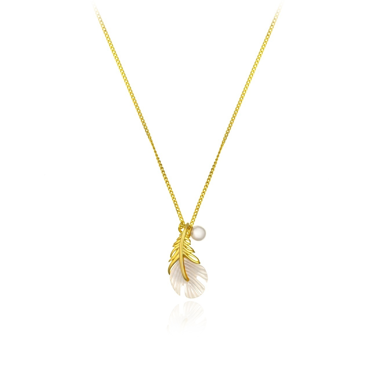 Colier din argint 925 Gold Feather