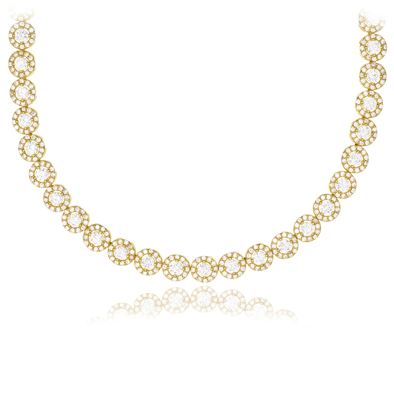 Colier din argint 925 placat cu aur cu cristale Angel Collection