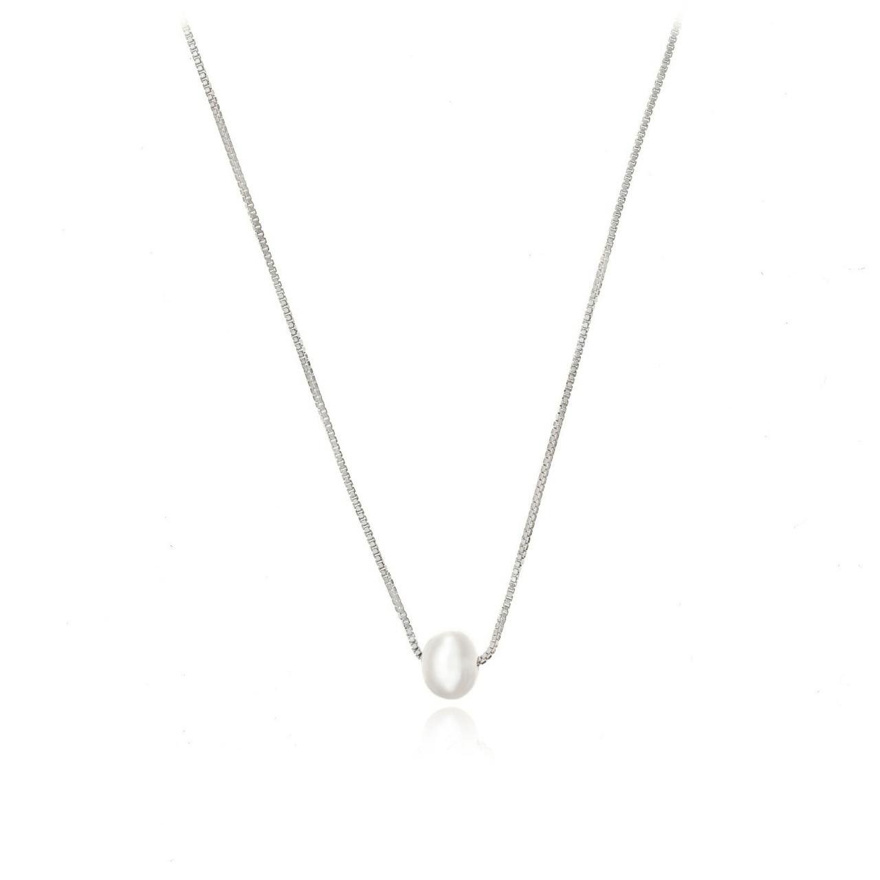 Colier Simply Pearl cu lanț box din Argint 925