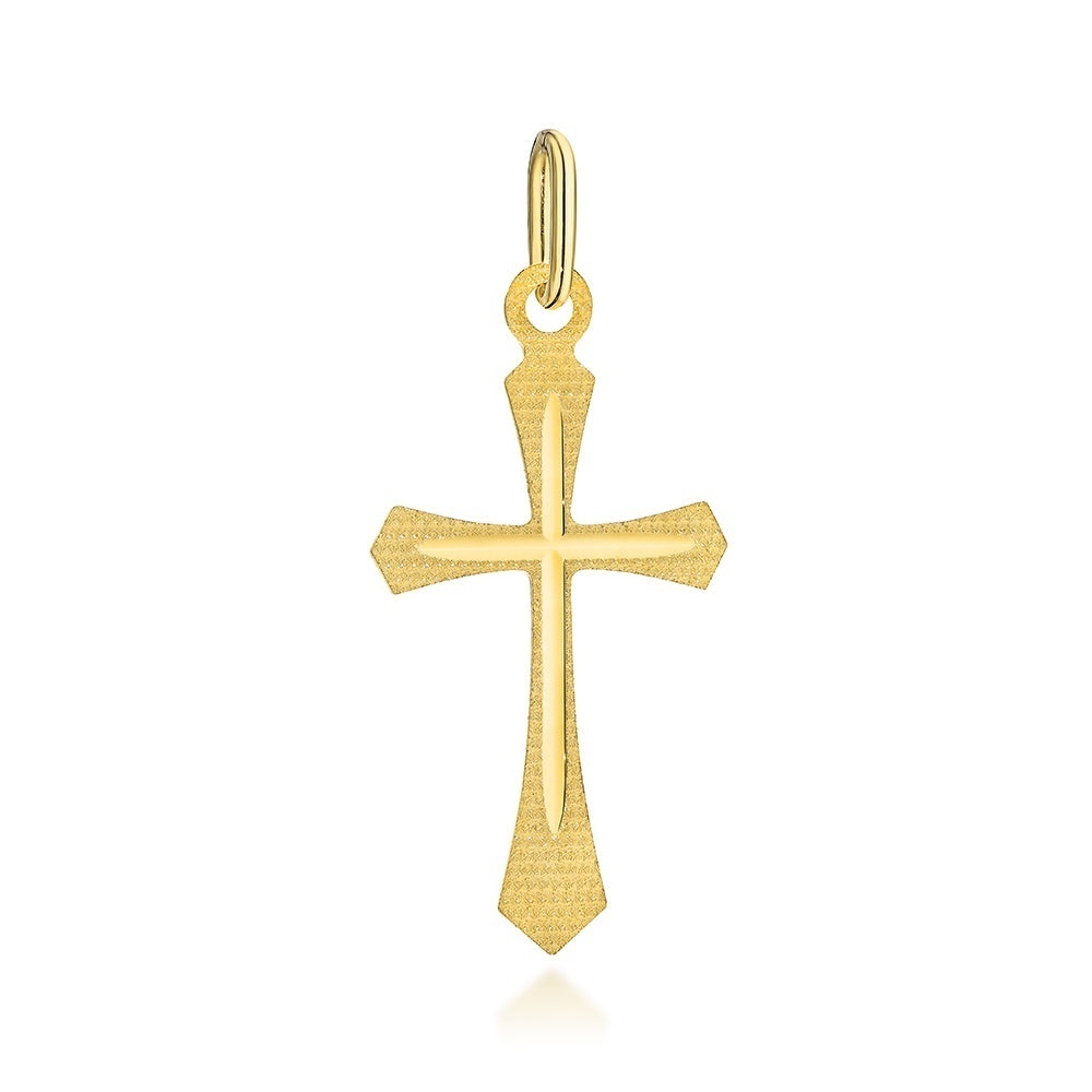 Cruciuliță Aur 14K Zdobită cu Gravură Fină