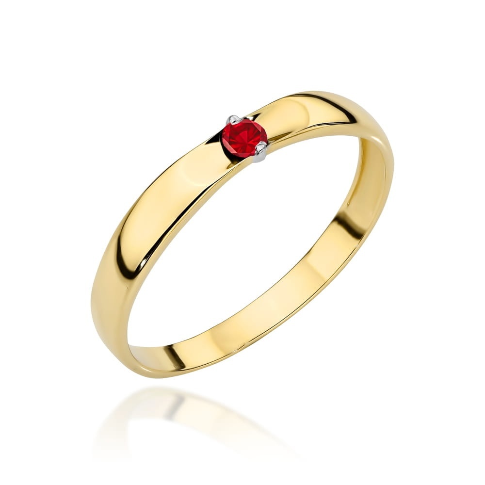Inel Aur 14k cu Cristal Rosu