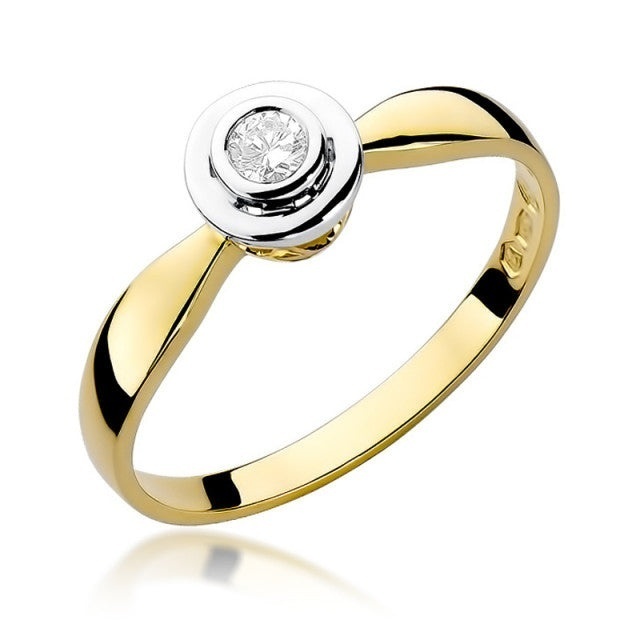 Inel Aur 14K cu Diamant Natural 0.15 ct