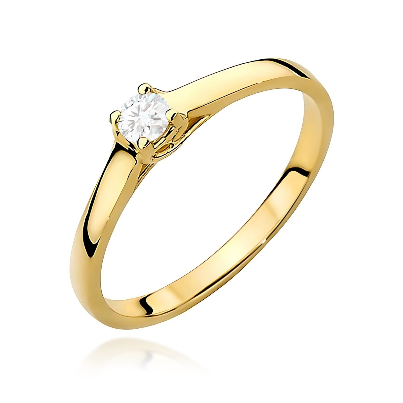Inel Aur 9K cu Diamant Natural 0.12 ct