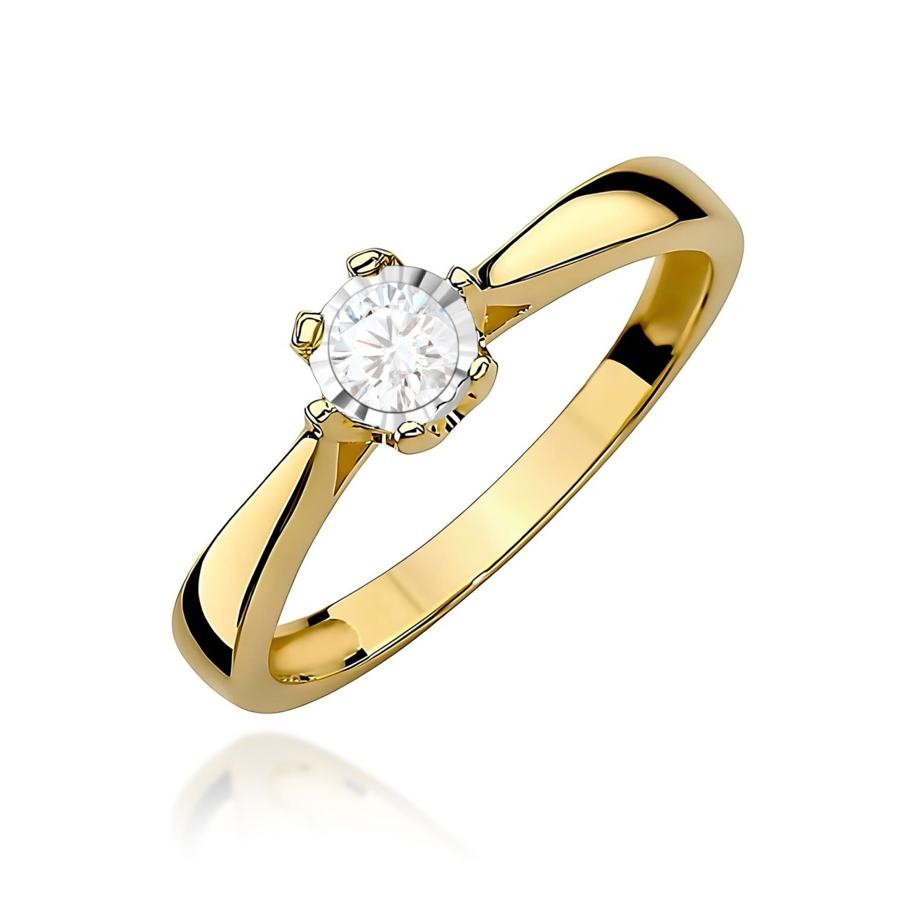 Inel Aur 9K cu Diamant Natural 0.20 ct