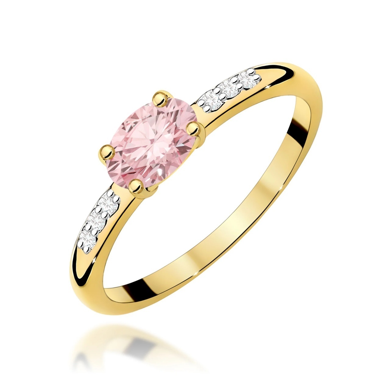 Inel Aur 9K cu Diamante Roz de Laborator 0.53 ct